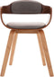 vidaXL - Eetkamerstoel - gebogen - hout - en - stof - taupe