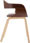 vidaXL - Eetkamerstoel - gebogen - hout - en - stof - taupe