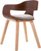 vidaXL - Eetkamerstoel - gebogen - hout - en - stof - taupe