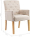 vidaXL - Eetkamerstoel - met - armleuningen - stof - beige