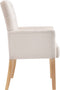 vidaXL - Eetkamerstoel - met - armleuningen - stof - beige