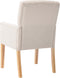 vidaXL - Eetkamerstoel - met - armleuningen - stof - beige