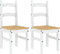 vidaXL - Eetkamerstoelen - 2 - st - 40x46x99 - cm - massief - grenenhout - wit