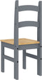 vidaXL - Eetkamerstoelen - 2 - st - 40x46x99 - cm - massief - grenenhout - grijs