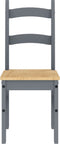 vidaXL - Eetkamerstoelen - 2 - st - 40x46x99 - cm - massief - grenenhout - grijs