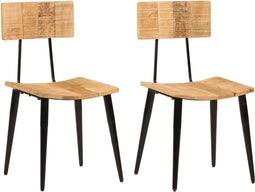vidaXL - Eetkamerstoelen - 2 - st - 44x40x80 - cm - massief - mangohout