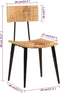 vidaXL - Eetkamerstoelen - 2 - st - 44x40x80 - cm - massief - mangohout