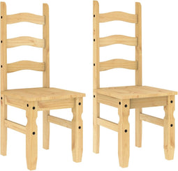 vidaXL - Eetkamerstoelen - 2 - st - Corona - 42x47x107 - cm - grenenhout