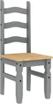vidaXL - Eetkamerstoelen - 2 - st - Corona - 42x47x107 - cm - grenenhout - grijs
