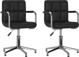 vidaXL Eetkamerstoelen 2 st draaibaar kunstleer zwart