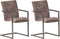 vidaXL - Eetkamerstoelen - 2 - st - echt - leer - bruin