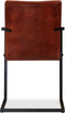vidaXL - Eetkamerstoelen - 2 - st - echt - leer - bruin
