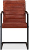 vidaXL - Eetkamerstoelen - 2 - st - echt - leer - bruin