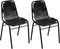 vidaXL - Eetkamerstoelen - 2 - st - echt - leer - zwart
