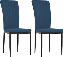 vidaXL - Eetkamerstoelen - 2 - st - fluweel - blauw