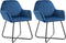 vidaXL - Eetkamerstoelen - 2 - st - fluweel - blauw