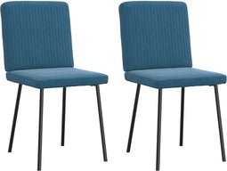 vidaXL - Eetkamerstoelen - 2 - st - fluweel - blauw