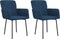 vidaXL - Eetkamerstoelen - 2 - st - fluweel - blauw