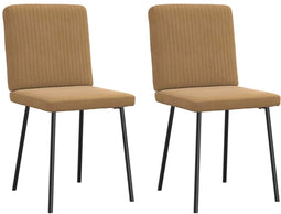 vidaXL - Eetkamerstoelen - 2 - st - fluweel - bruin