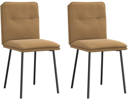 vidaXL - Eetkamerstoelen - 2 - st - fluweel - bruin