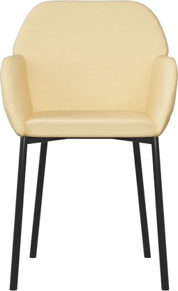 vidaXL - Eetkamerstoelen - 2 - st - fluweel - crèmekleurig