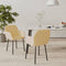 vidaXL - Eetkamerstoelen - 2 - st - fluweel - crèmekleurig