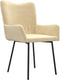 vidaXL - Eetkamerstoelen - 2 - st - fluweel - crèmekleurig