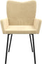 vidaXL - Eetkamerstoelen - 2 - st - fluweel - crèmekleurig