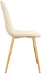 vidaXL - Eetkamerstoelen - 2 - st - fluweel - crèmewit