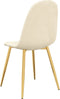 vidaXL - Eetkamerstoelen - 2 - st - fluweel - crèmewit