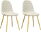 vidaXL - Eetkamerstoelen - 2 - st - fluweel - crèmewit