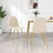vidaXL - Eetkamerstoelen - 2 - st - fluweel - crèmewit