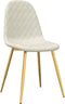 vidaXL - Eetkamerstoelen - 2 - st - fluweel - crèmewit