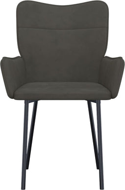 vidaXL - Eetkamerstoelen - 2 - st - fluweel - donkergrijs