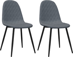 vidaXL - Eetkamerstoelen - 2 - st - fluweel - donkergrijs