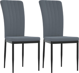 vidaXL - Eetkamerstoelen - 2 - st - fluweel - donkergrijs