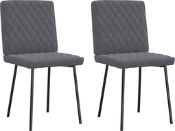 vidaXL - Eetkamerstoelen - 2 - st - fluweel - donkergrijs