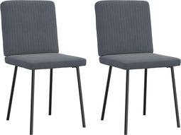 vidaXL - Eetkamerstoelen - 2 - st - fluweel - donkergrijs