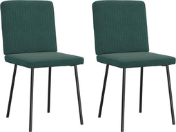 vidaXL - Eetkamerstoelen - 2 - st - fluweel - donkergroen