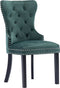 vidaXL - Eetkamerstoelen - 2 - st - fluweel - donkergroen