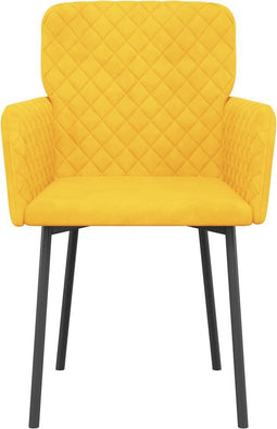 vidaXL - Eetkamerstoelen - 2 - st - fluweel - geel