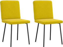 vidaXL - Eetkamerstoelen - 2 - st - fluweel - geel