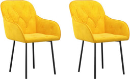 vidaXL - Eetkamerstoelen - 2 - st - fluweel - geel
