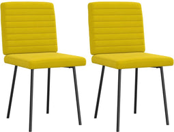vidaXL - Eetkamerstoelen - 2 - st - fluweel - geel