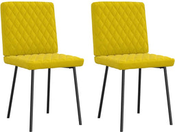 vidaXL - Eetkamerstoelen - 2 - st - fluweel - geel