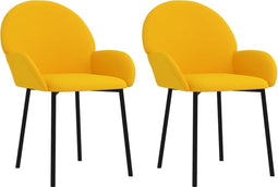 vidaXL - Eetkamerstoelen - 2 - st - fluweel - geel