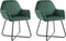 vidaXL - Eetkamerstoelen - 2 - st - fluweel - groen