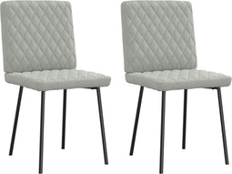vidaXL - Eetkamerstoelen - 2 - st - fluweel - lichtgrijs