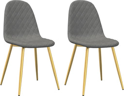 vidaXL - Eetkamerstoelen - 2 - st - fluweel - lichtgrijs