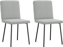 vidaXL - Eetkamerstoelen - 2 - st - fluweel - lichtgrijs